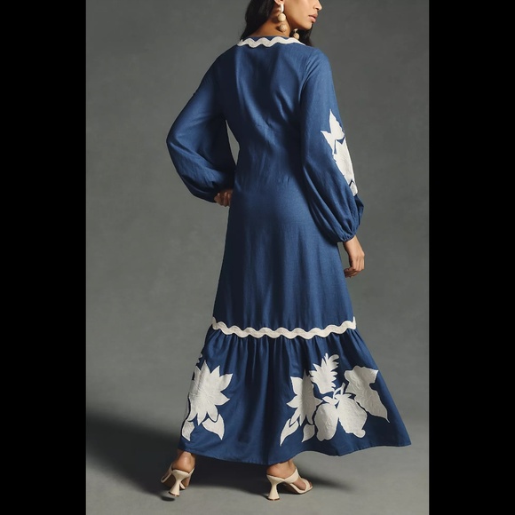 FARM Rio Embroidered Long-Sleeve Dress Sz Small - Picture 2 of 11